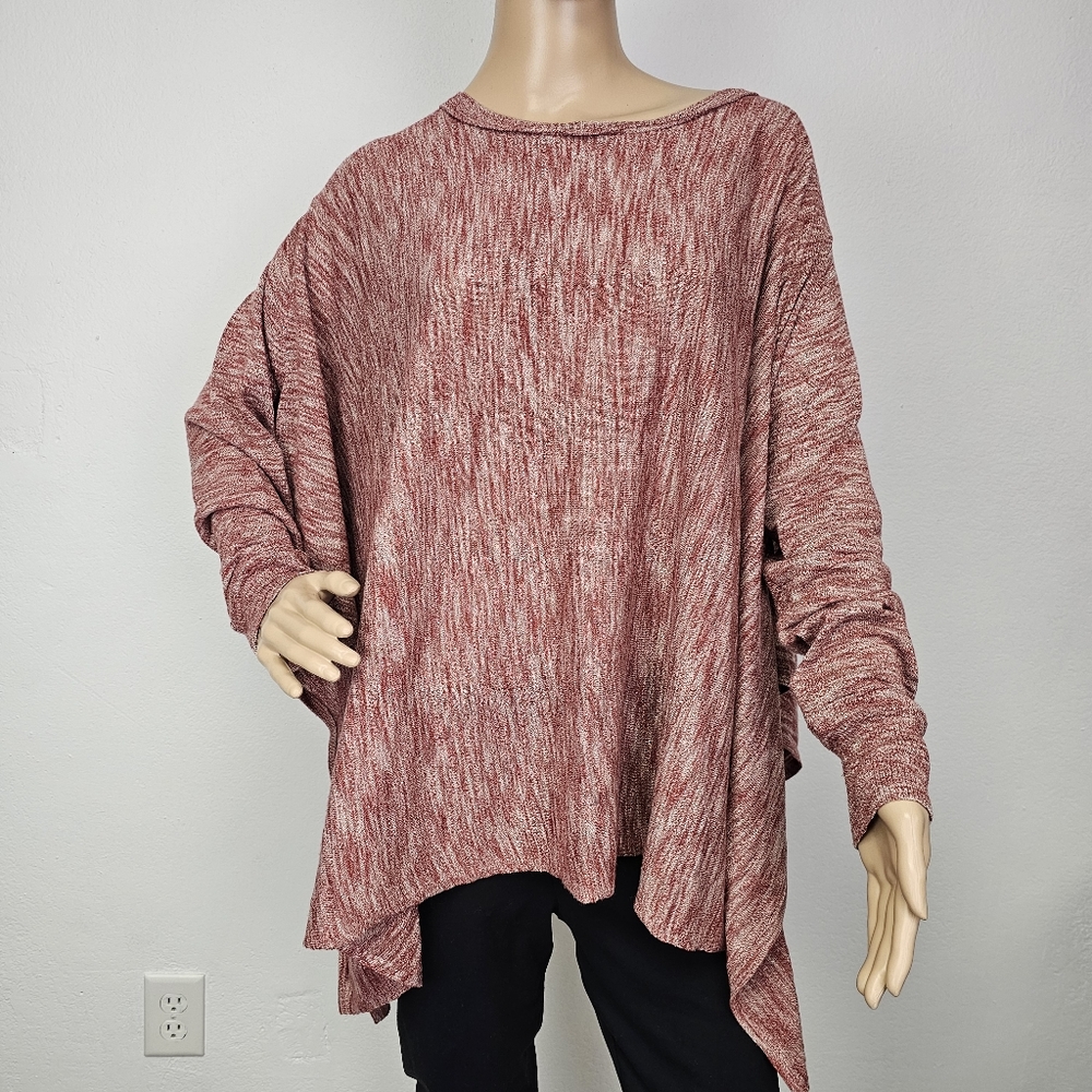 Knox Rose Sweater Wrap Style Tunic Light Burgundy Long Sleeves Sz L Cottagecore